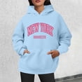 thumbnail image 1 of Womens New York Print Hoodies Long Sleeve Y2K 2026 Sweatshirts Crewneck Loose Fit Holiday Tops, 1 of 4