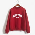 thumbnail image 1 of Womens New York Print Sweatshirt Lightweight Long Sleeve Loose Fit Tunic Tops Crewneck Y2K Fall Basic Pullover Sweater, 1 of 5