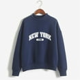 thumbnail image 1 of Womens New York Print Sweatshirt Lightweight Long Sleeve Loose Fit Tunic Tops Crewneck Y2K Fall Basic Pullover Sweater, 1 of 5