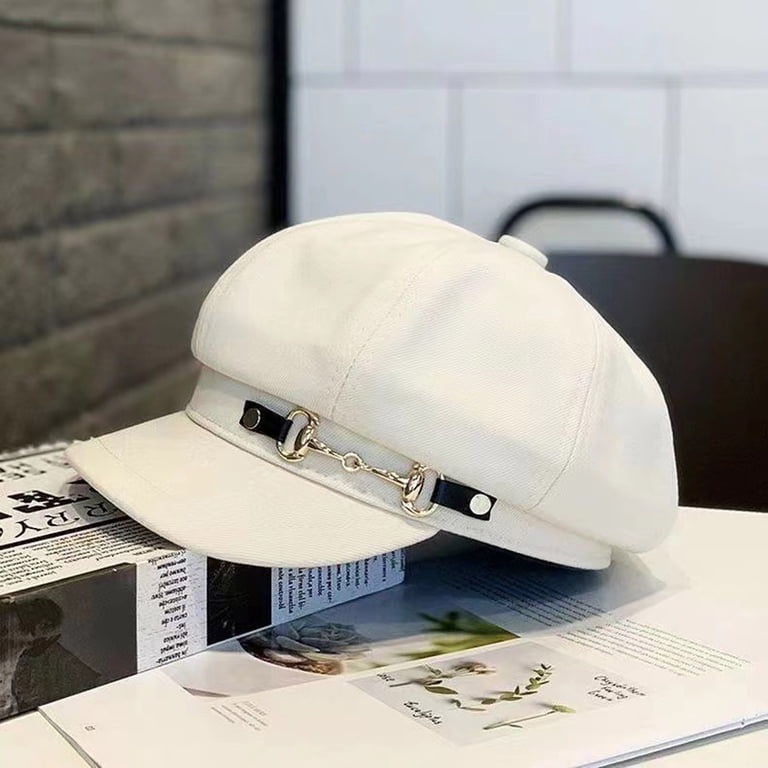 Womens Newsboy Cap Fashion PU Leather Cabbie Painter Hat  display picture 3
