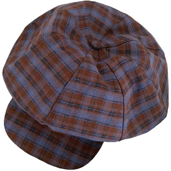 Womens Newsboy Cap Plaid Beret Hat Visor Flat Cap Vintage Cotton Hats Summer Cabbie Baker Boy Hat Beret Cap