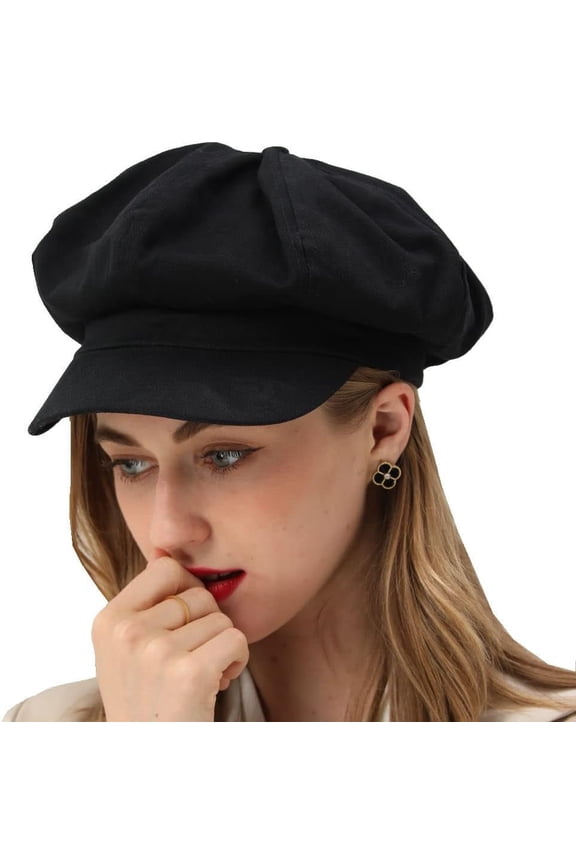 Womens Newsboy Cap Summer Beret Cap-   8 Panels  Cabbie Hat- Octagonal Visor Cap for Women Girls Ladies