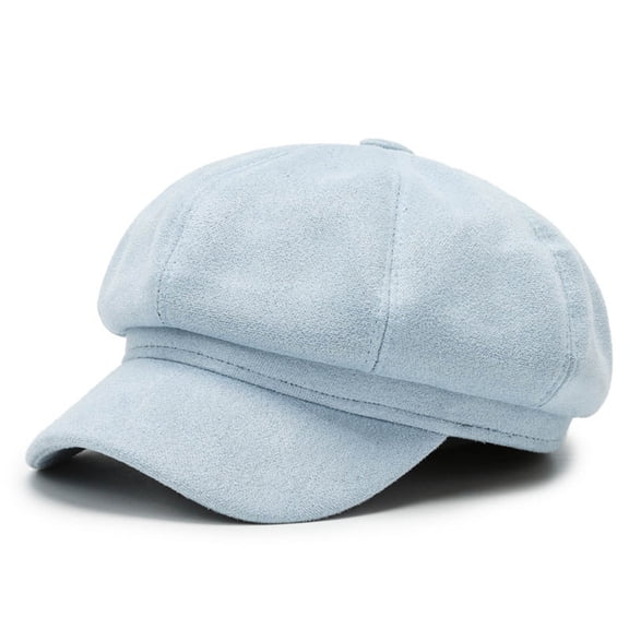 Womens Newsboy Cap Summer Beret Cap 8 Panels Vintage Cabbie Hat Octagonal Visor Cap (Sky Blue One Size)