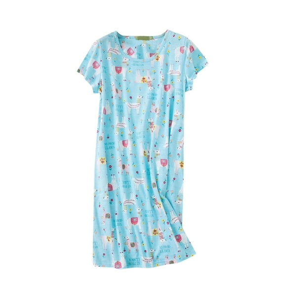 Womens Nightgown Plus Size Crew Neck Lace Solid Color Push Up Knee-Length Lounger Sleepgown Casual House And Outdoor Chemise