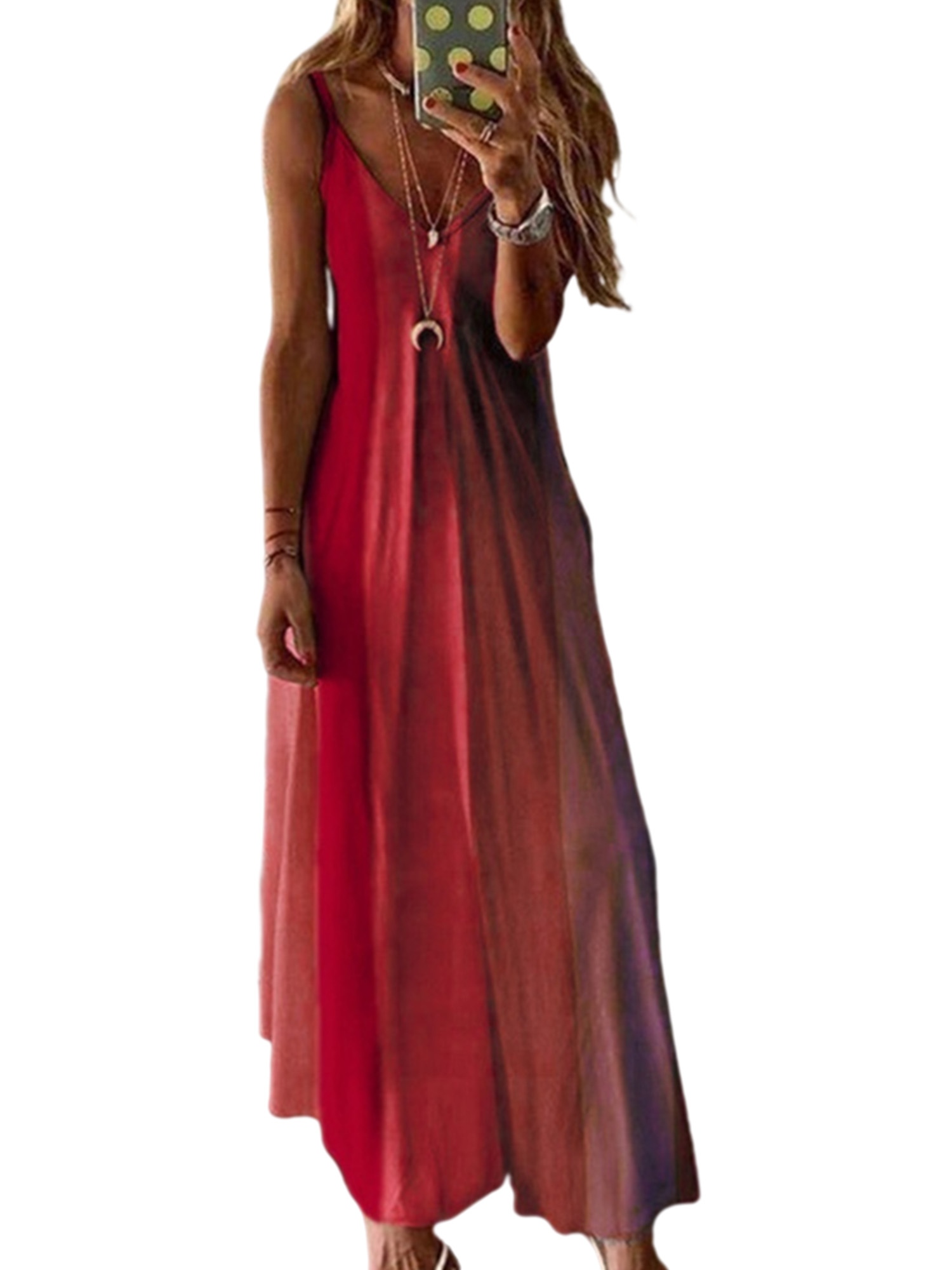 Womens Nightgown Sleeveless Maxi Dresses Print Night Dress Summer Long