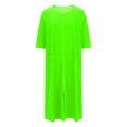 thumbnail image 1 of Womens Nightgown on Clearance Women Robes Zipper Front Short Sleeve Full Length Housecoat Loose Loungewear Pajamas with Pockets New Green L, 1 of 6