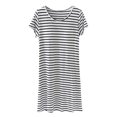 thumbnail image 1 of Womens Nightgowns New Plus Size Pajamas for Women Mid Length Sleepshirts Striped Night Gowns Padded Sleepwear Soft Lightweight Robes New Black L, 1 of 3