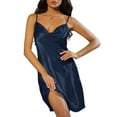 thumbnail image 1 of Womens Nightgowns Nightgown For Women sleepwear Satin Chemise sleepwear Nightie Full Slips Sleep Dress Slips Sleepwear, 1 of 4
