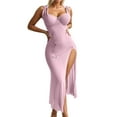 thumbnail image 1 of Womens Nightgowns & Sleepshirts Solid Color Sleeveless high slit Women's Sleepwear, 1 of 6