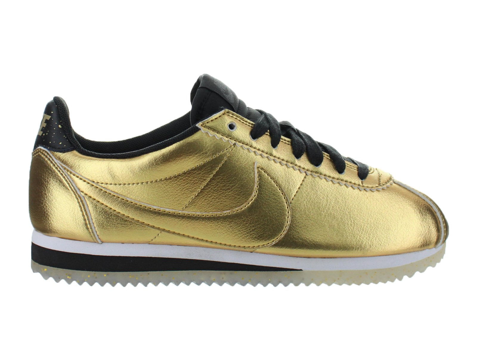 white and gold nike cortez