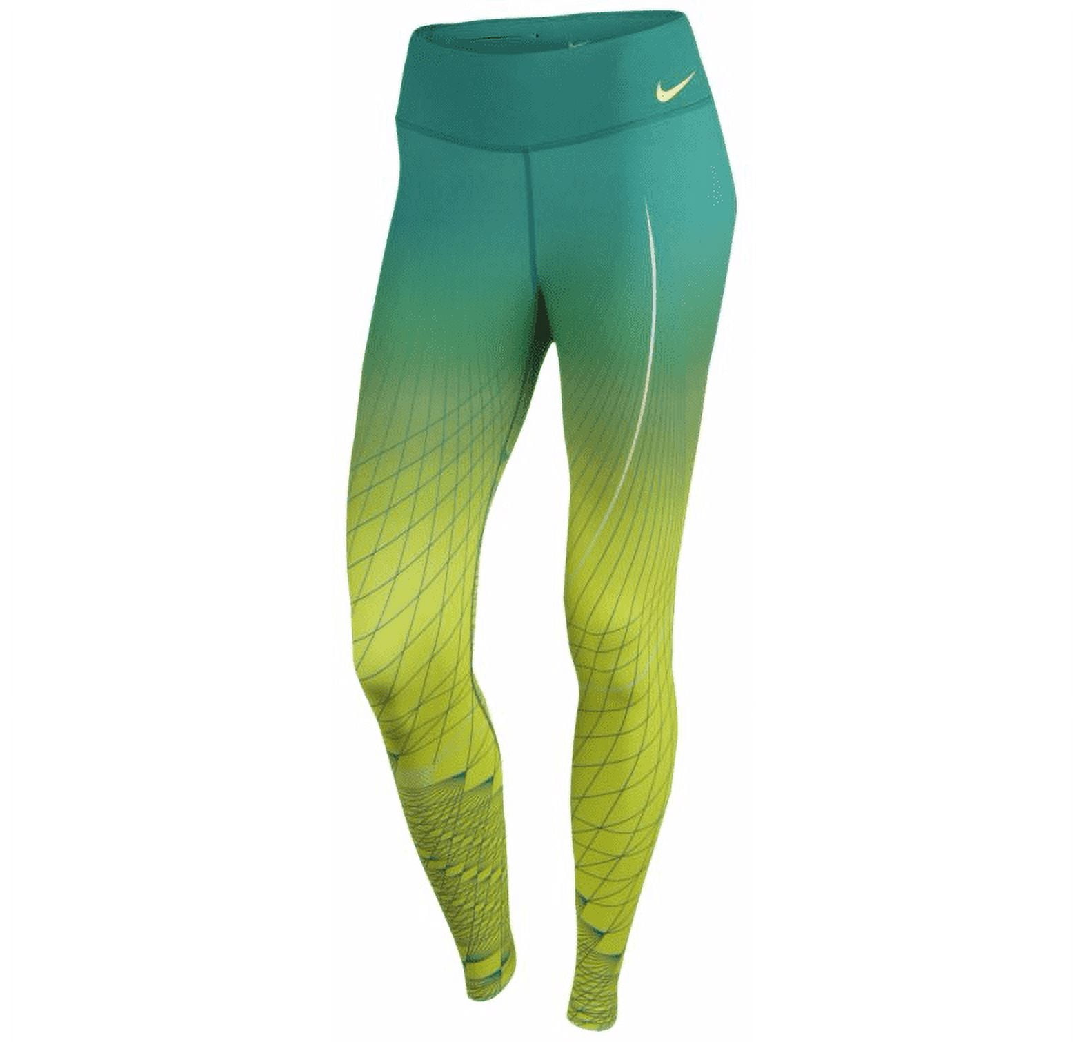 Womens Nike Power Legendary Engineered Tights Volt/Rio Teal