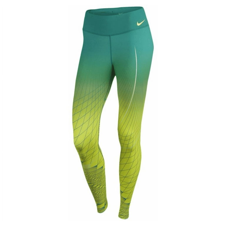 Womens Nike Power Legendary Engineered Tights Volt/Rio Teal
