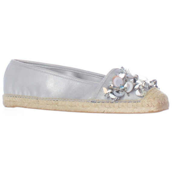 Womens Nine West Belshe Sequince Jeweled Espadrille Flats - Light Blue Multi
