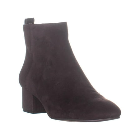 Womens Nine West Lamonto Block Heel Ankle Boots, Dark Brown/Dark Brown