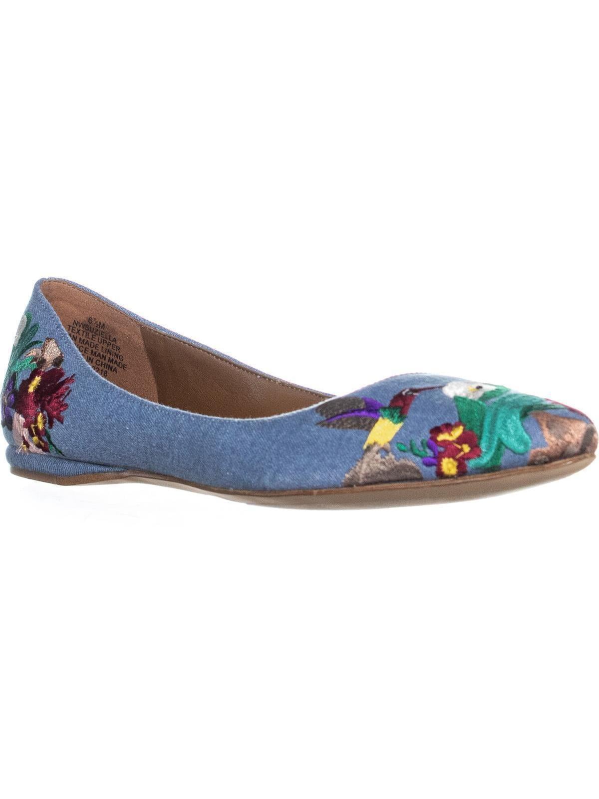 Womens Nine West Suziella Floral Ballet Flats Light Blue Denim Walmart