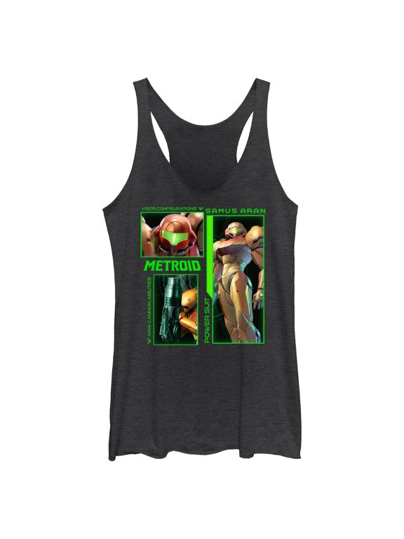 Womens Nintendo Samus Aran Power Suit Collage Racerback Tank