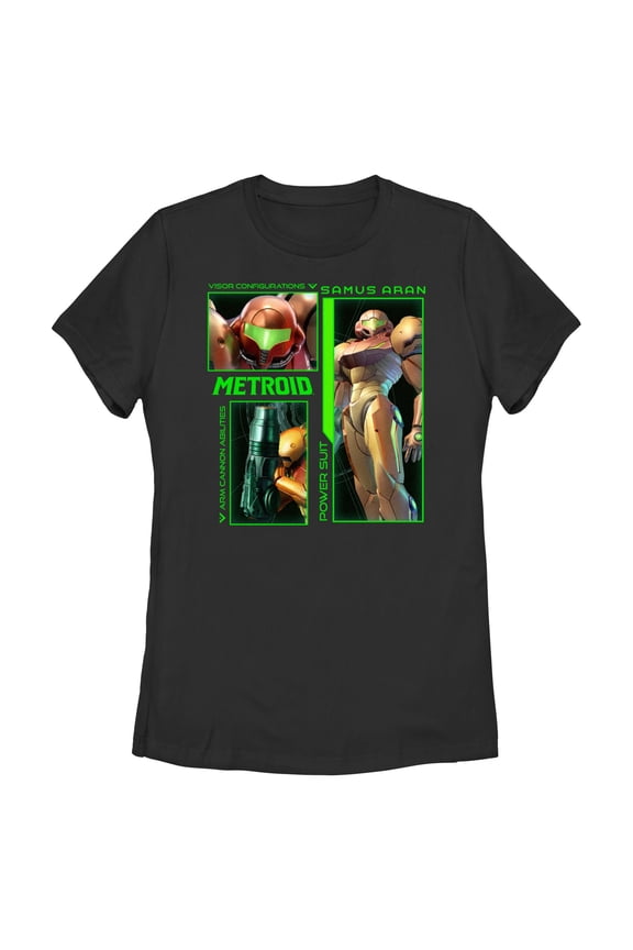 Womens Nintendo Samus Aran Power Suit Collage T Shirt