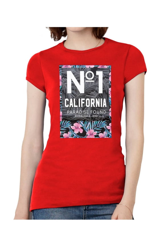 Womens No. 1 Cali Paradise Found Short-Sleeve T-Shirt - Red - Large