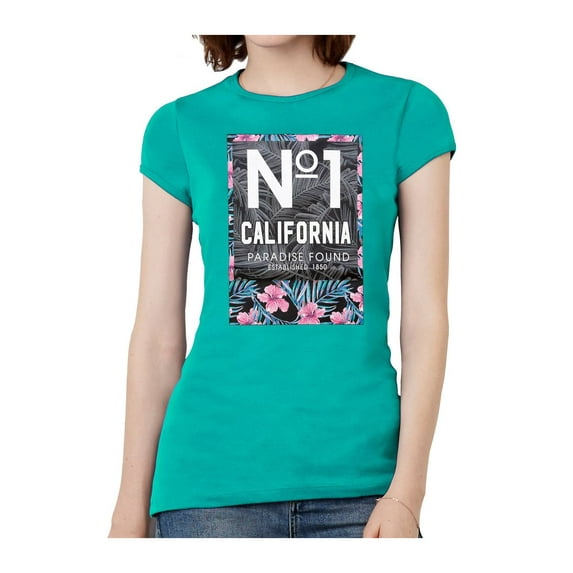Womens No. 1 Cali Paradise Found Short-Sleeve T-Shirt - Teal - Large