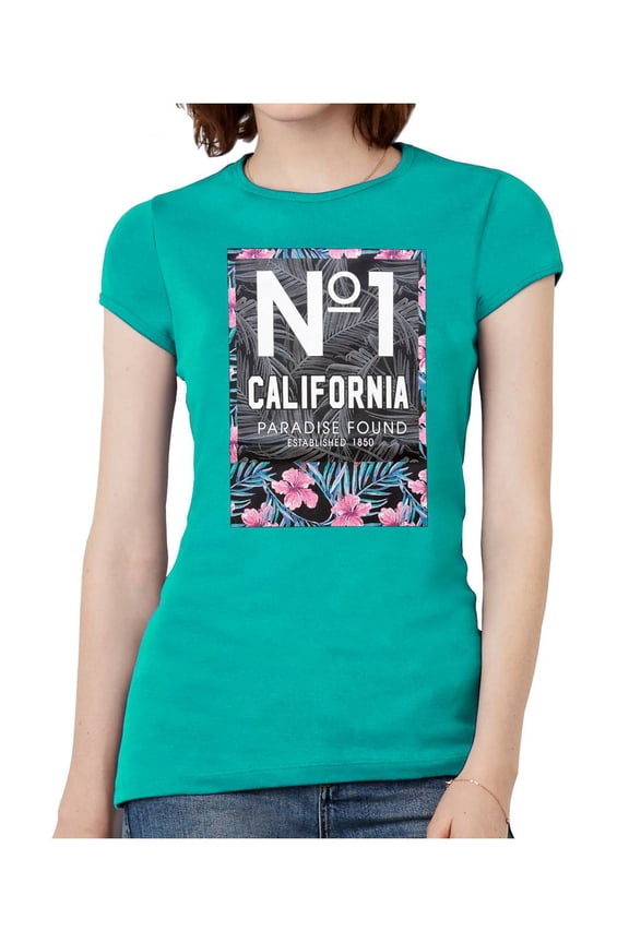 Womens No. 1 Cali Paradise Found Short-Sleeve T-Shirt - Teal - X-Large