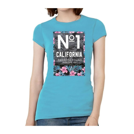 Womens No. 1 Cali Paradise Found Short-Sleeve T-Shirt - Turquoise - Large
