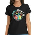 thumbnail image 1 of Womens No Challenge Too Large No Victory Too Small - Autism T-Shirt Black 2XL, 1 of 5