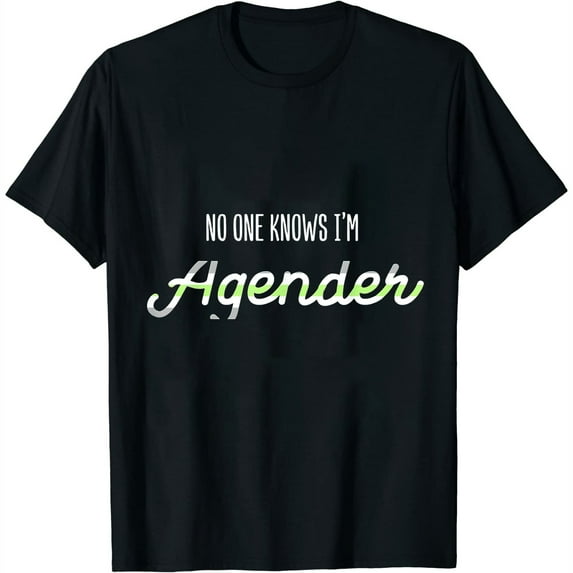 Womens No One Knows I'm Agender Pride Flag Lesbian Gay LGBTQ T-Shirt Black 2X-Large