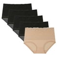thumbnail image 1 of Womens No Show Panties Size 10 Underwear for Women, 5PC Women Lace High Waisted Body Shaper Shorts Shapewear Panties, 1 of 8