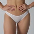 thumbnail image 1 of Womens No Show Seamless Thong Invisible Panties Breathable Lace Trim Nylon Spandex White,Size S, 1 of 4