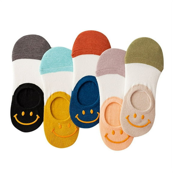 Womens No Show Socks 5 Pairs Invisible Cute Socks Womens Low Cut Socks Hidden Non Slip Socks Breathable Thin Socks