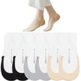 thumbnail image 1 of Womens No Show Socks 6 Pairs Nylon Ultra Low Cut Liner Socks Non-Slip Socks for Women US Size 6-9, 1 of 6