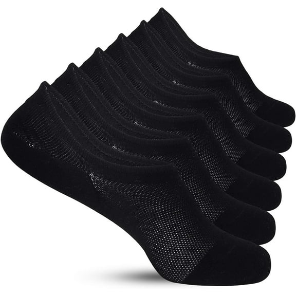 Womens No Show Socks Ankle Low Cut Non Slip Footies for Slip On Sneakers Flat Liner Boat (6-9 Pairs)