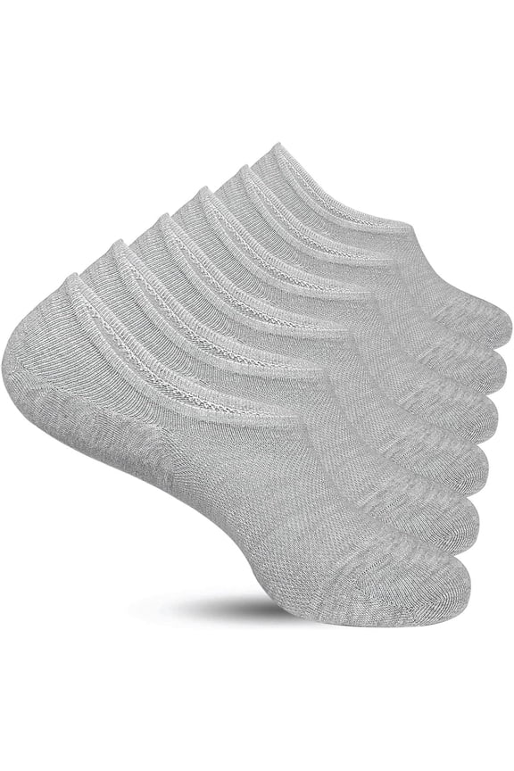 Womens No Show Socks Ankle Low Cut Non Slip Footies for Slip On Sneakers Flat Liner Boat (6-9 Pairs)
