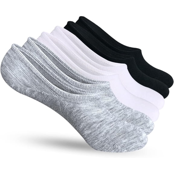 Womens No Show Socks Ankle Low Cut Non Slip Footies for Slip On Sneakers Flat Liner Boat (6-9 Pairs)
