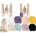 thumbnail image 1 of Womens No Show Socks Half Palm Toe Topper Liner NonSlip Seamless Loafer Heel Sock Cotton Size 5-11 5 & More Pairs, 1 of 6