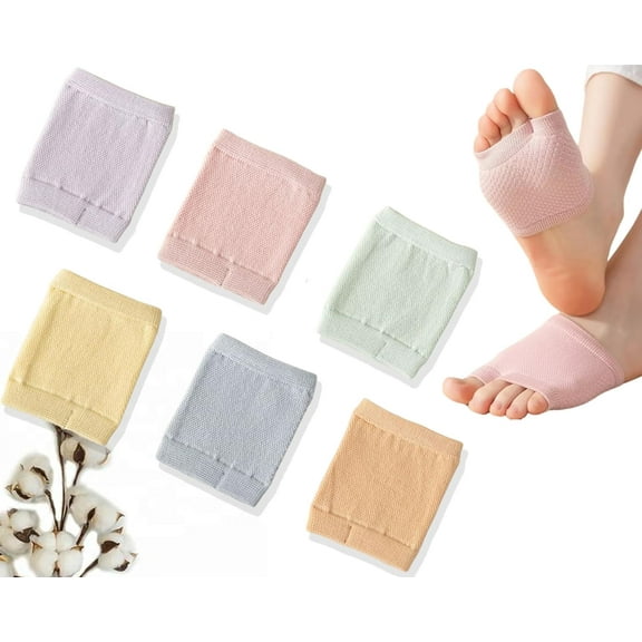 Womens No Show Socks Half Palm Toe Topper Liner NonSlip Seamless Loafer Heel Sock Cotton Size 5-11 5 & More Pairs