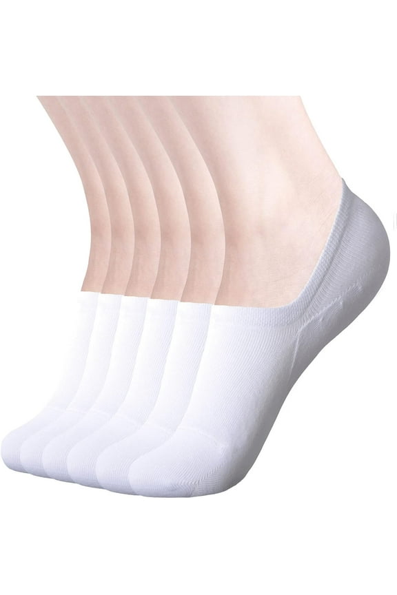 Womens No Show Socks Non Slip Flat Boat Line Low Cut Socks (6-12 Packs)
