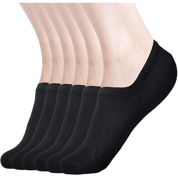 Womens No Show Socks Non Slip Flat Boat Line Low Cut Socks (6-12 Packs)