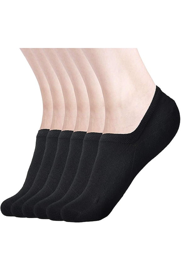 Womens No Show Socks Non Slip Flat Boat Line Low Cut Socks (6-12 Packs)