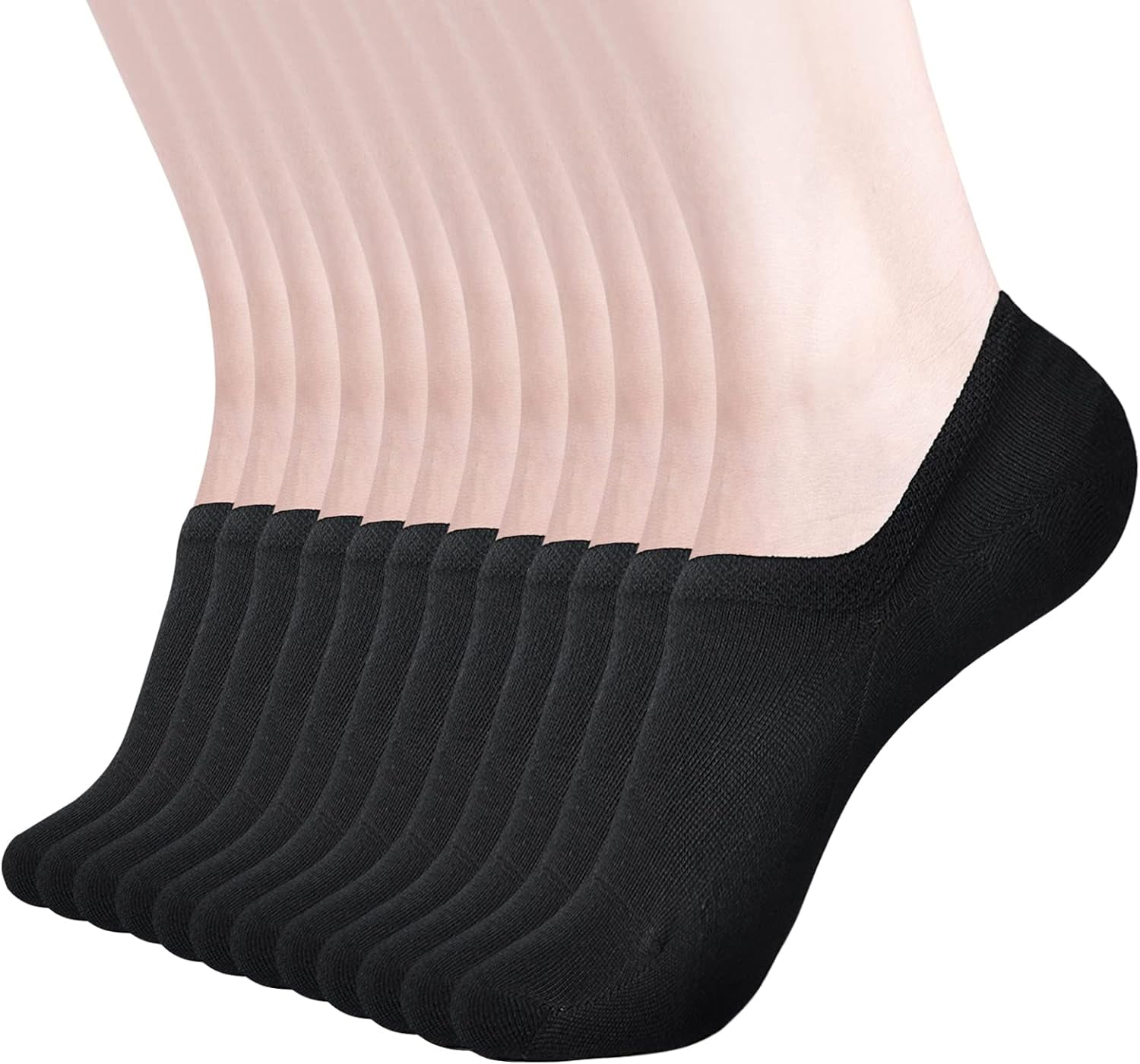 floconssy No Show Socks Womens for Flats Loafers Silk Non Slip Low Cut Invisible Liner Footies Socks Thin Soft Lightweight Socks 4 Pairs Black