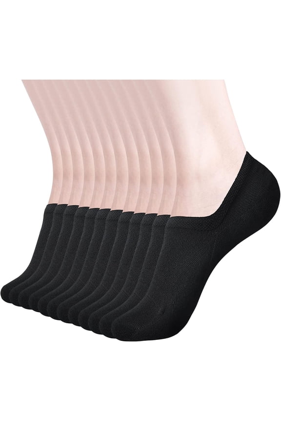 Womens No Show Socks Non Slip Flat Boat Line Low Cut Socks (6-12 Packs)