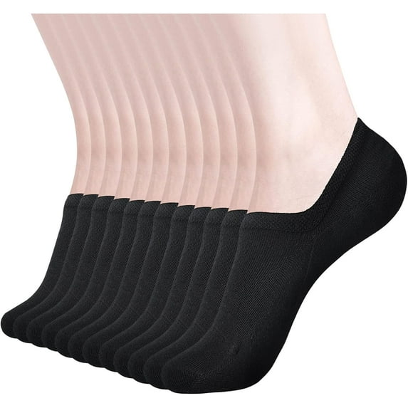 Womens No Show Socks Non Slip Flat Boat Line Low Cut Socks (6-12 Packs)