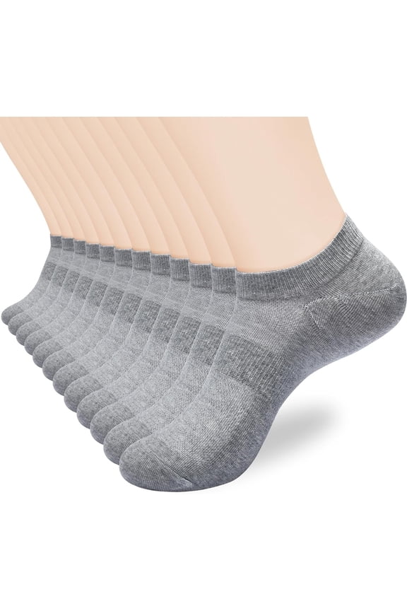 Womens No Show Socks Non Slip Flat Boat Line Low Cut Socks (6 Packs) Gray