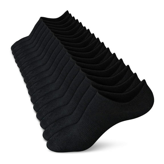 Womens No Show Socks Non Slip Flat Boat Line Low Cut Socks (8 Packs) Black