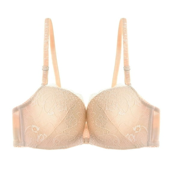 Womens No Steel Ring French Womens Front Close Bra T Back Plus Size Seamless Unlined Bra For Large Bust