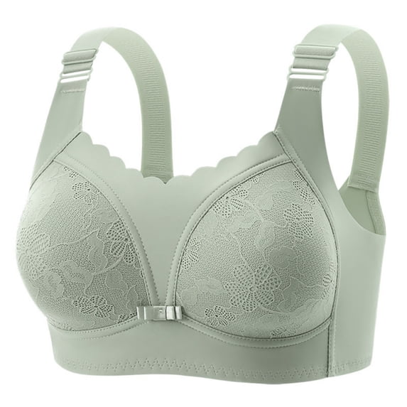 Womens No Underwire Bras Plus Size Comfort Soft Bras Supportive Bralettes Cute Strong Support Sports Bras Green 38