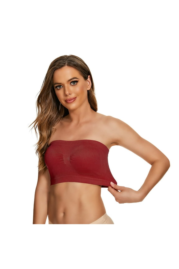 Womens Non Padded Bandeau Bra Wire Strapless Convertible Bralettes Basic Layer Top Bra Cute Tops for Women Cropped 38hh Strapless Bra Bag Pouch Strapless plus Size Top Neon Strapless Top Skin Tone
