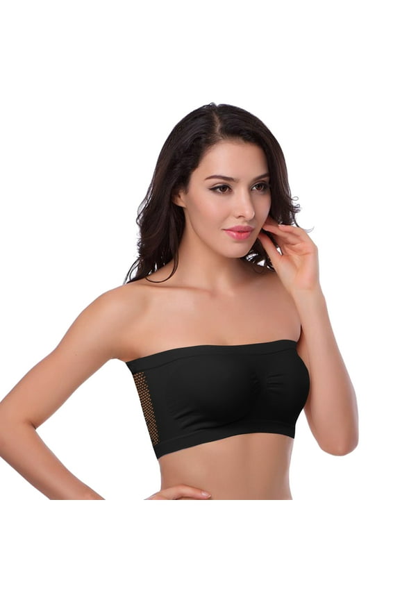 Womens Non Padded Bandeau Bra Wire Strapless Convertible Bralettes Basic Layer Tube Top Bra Display for Wedding Bodysuit Top Padded Tube Bras for Women Inner for Women Top Leotard Strapless Display