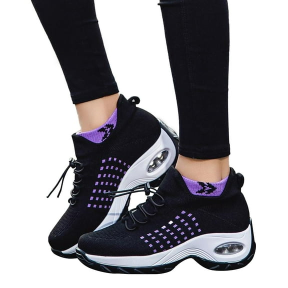 Womens Non Slip Running Shoes Breathable Womes Slip On Sneakers Comfortable Athletic Walking Shoes