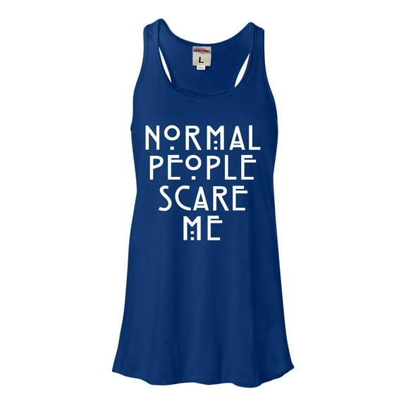 Womens Normal People Scare Me Flowy Racerback Tank Top T-Shirt
